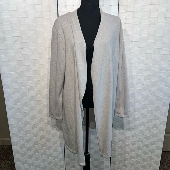 J. Jill Pure Jill Neutral Beige Open Front Cardigan Size Large Petite Earthy - Picture 6 of 14